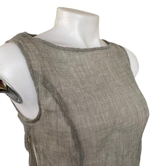 Takashi Maya New York Side Zip Grey Mesh Tank Top Size S - Picture 4 of 9